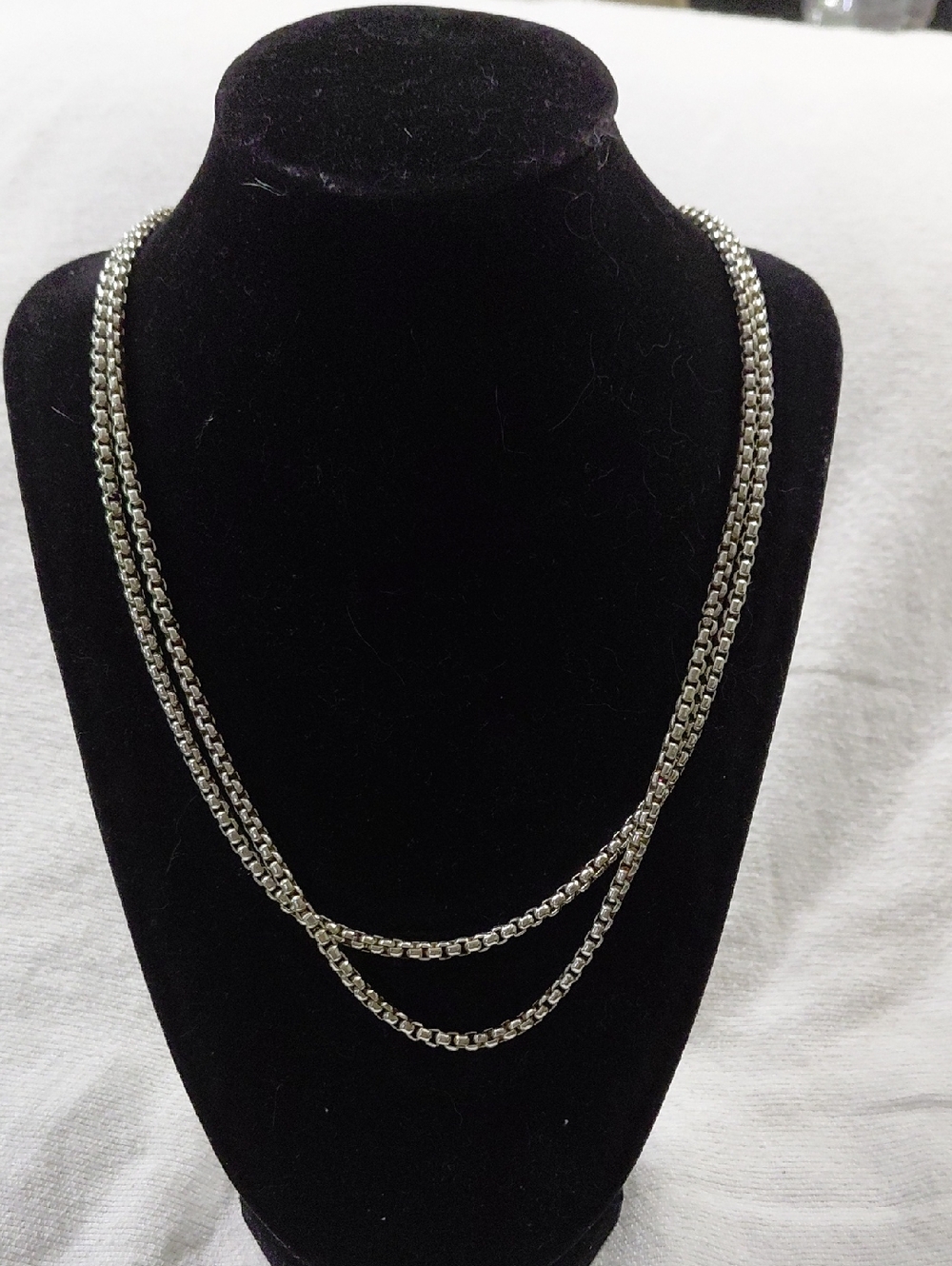 Double Layer Silver Chain Necklace